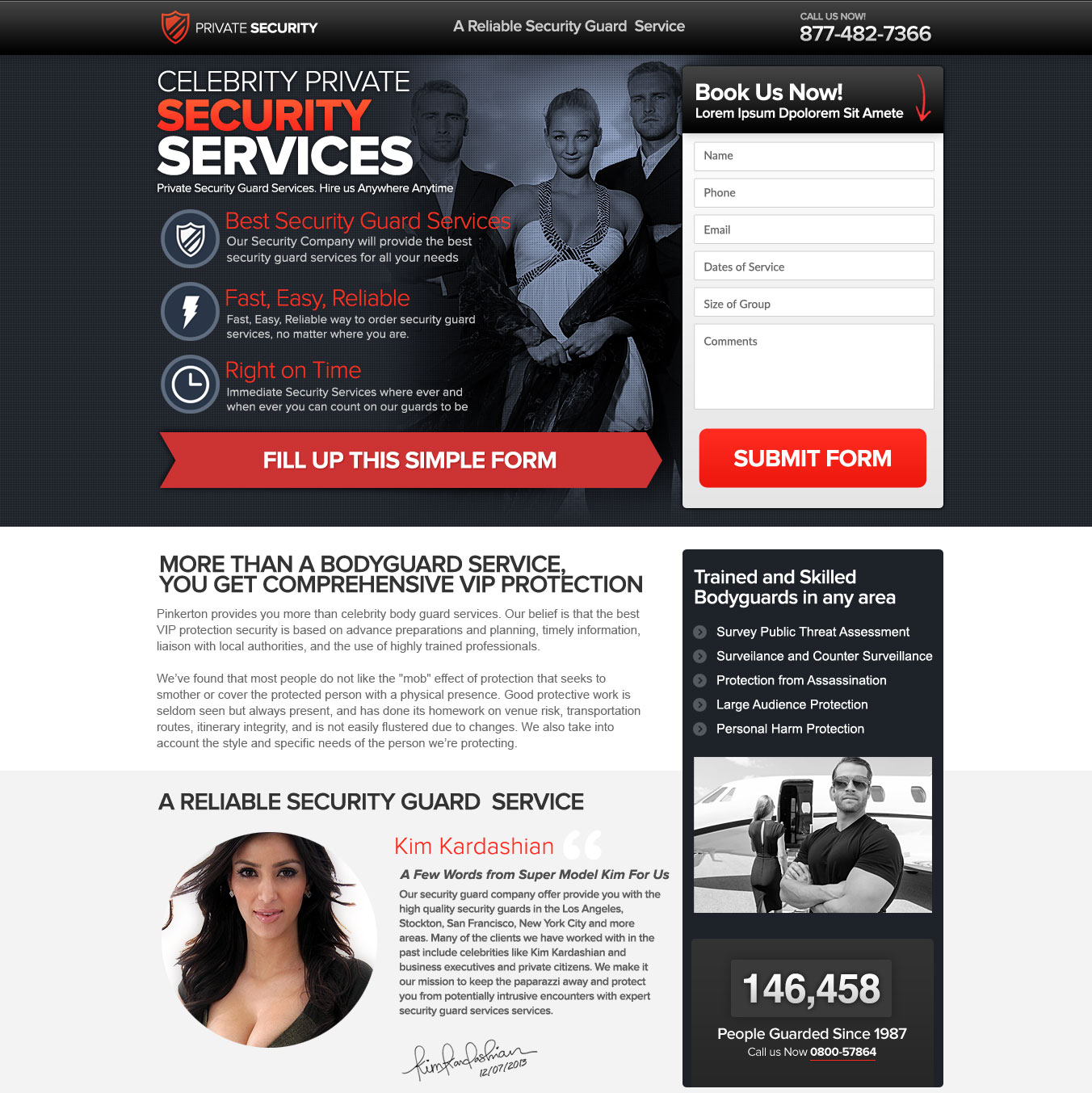 Security Service Landing Page